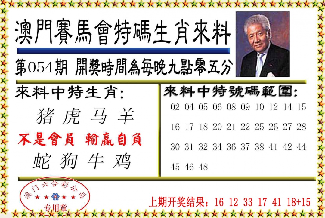 054期特码生肖来料[图]