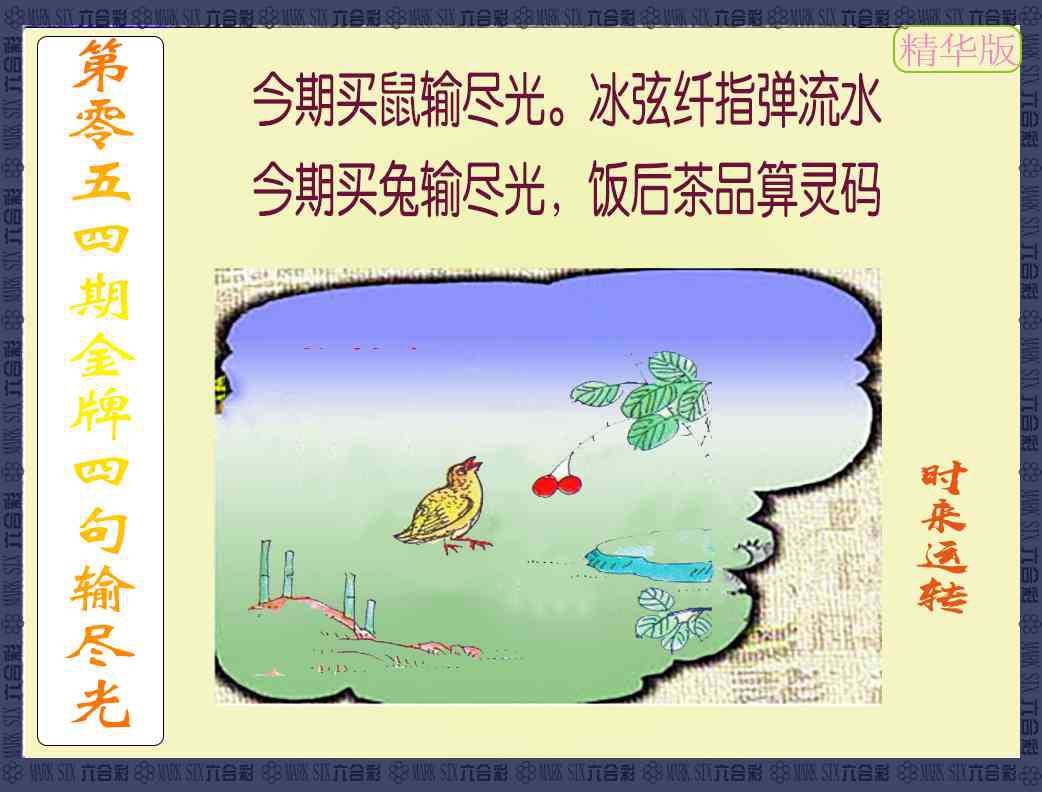 054期金牌四句输尽光[图]