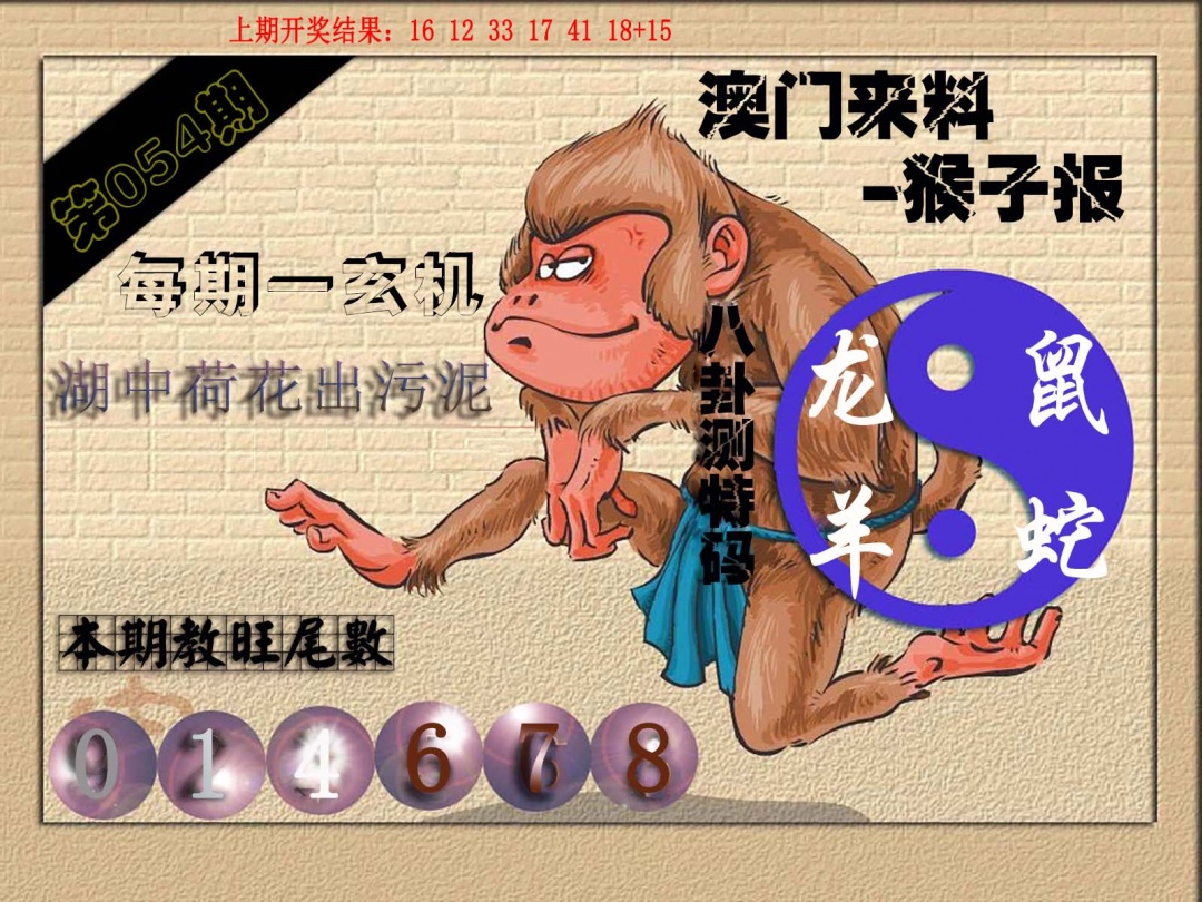 054期(来料)猴报[图]