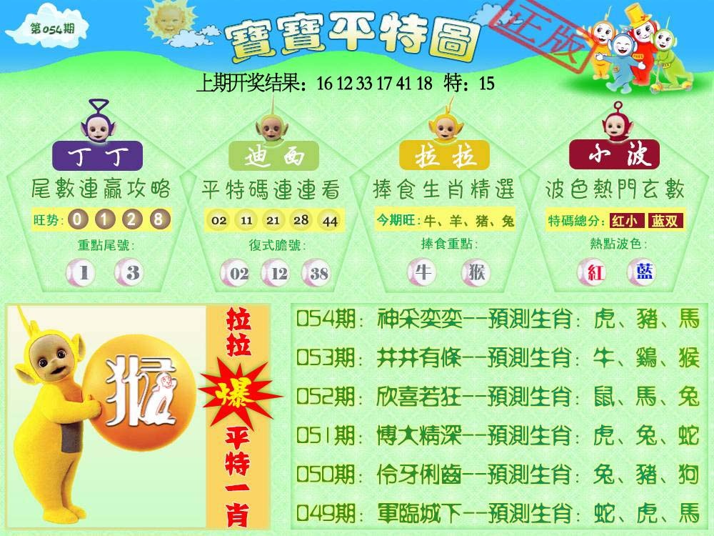 054期天线宝宝平特图[图]