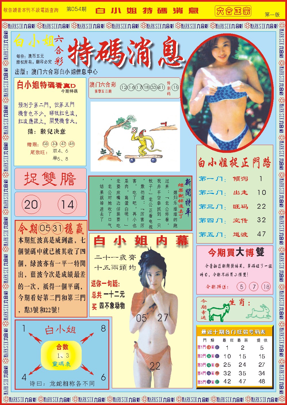 054期白小姐特码消息A[图]