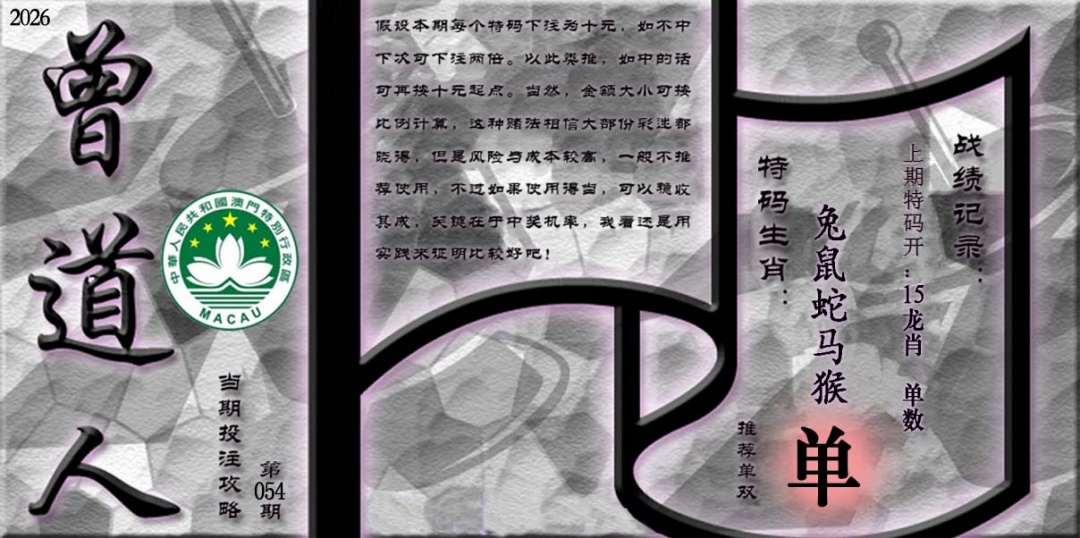 054期《曾道人攻略》[图]