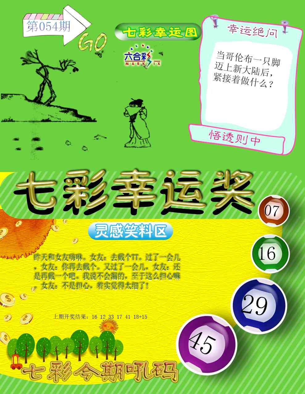 054期七彩幸运奖[图]