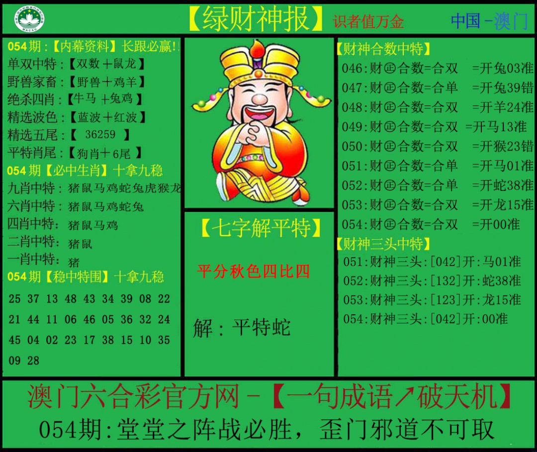 054期绿财神[图]