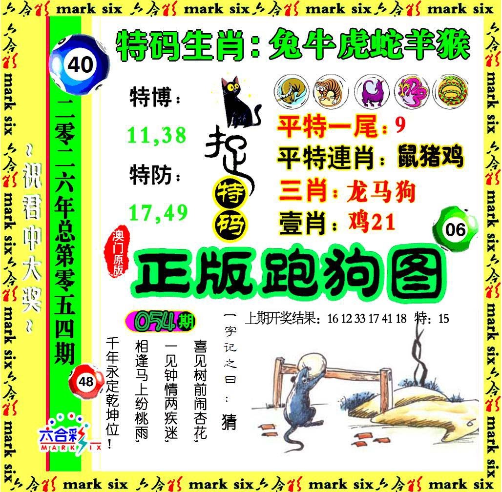 054期正版跑狗图[图]