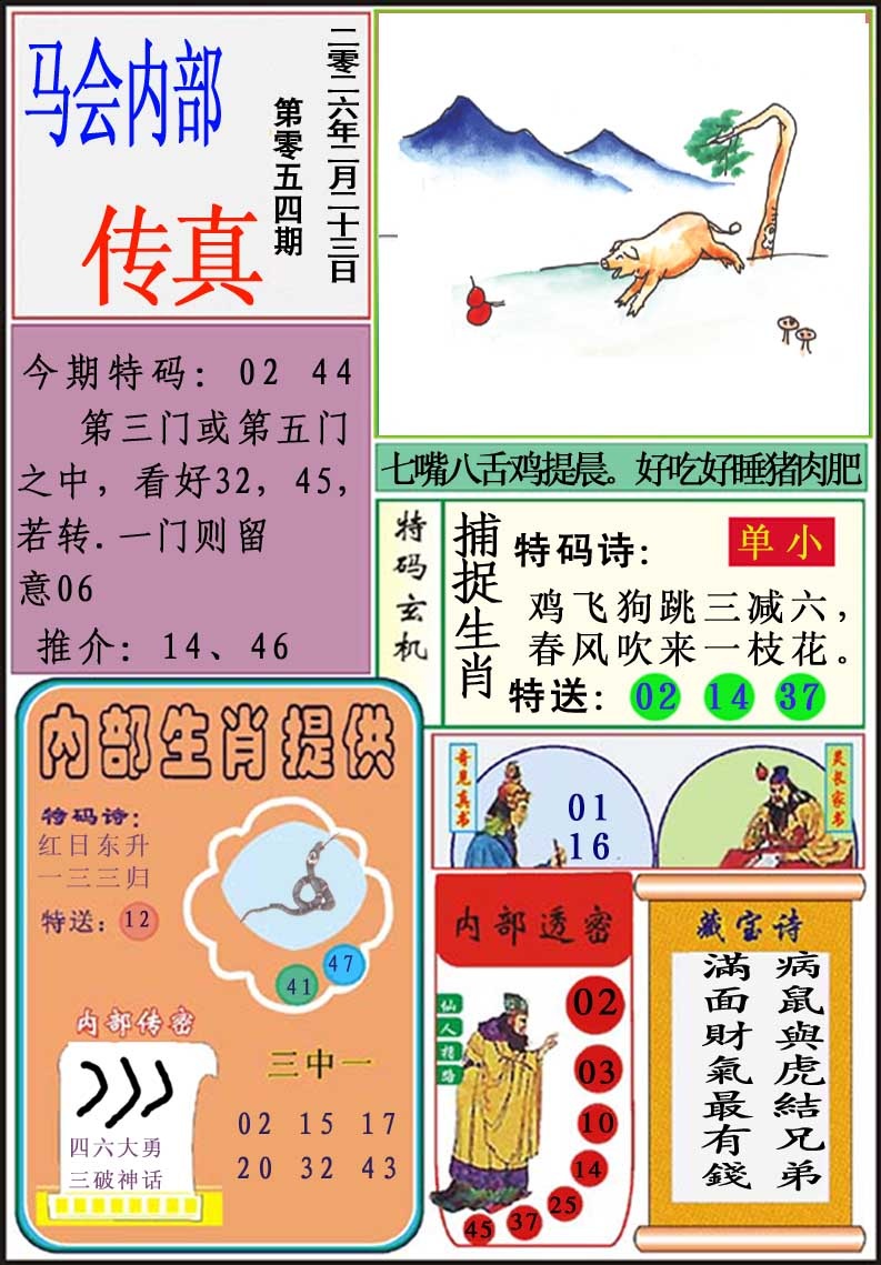 054期马会内部传真[图]