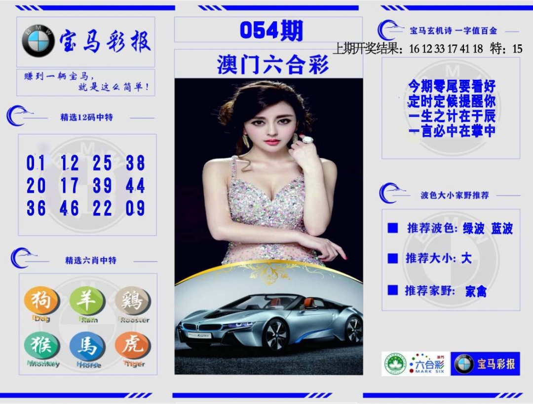 054期宝马彩报[图]