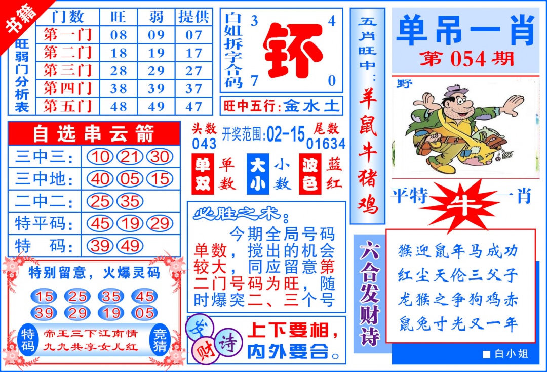 054期澳门单吊一肖[图]