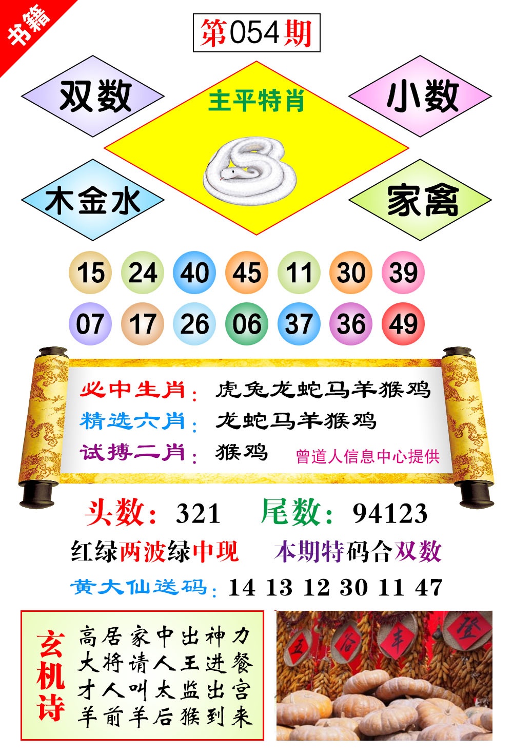 054期澳门济公十八码[图]