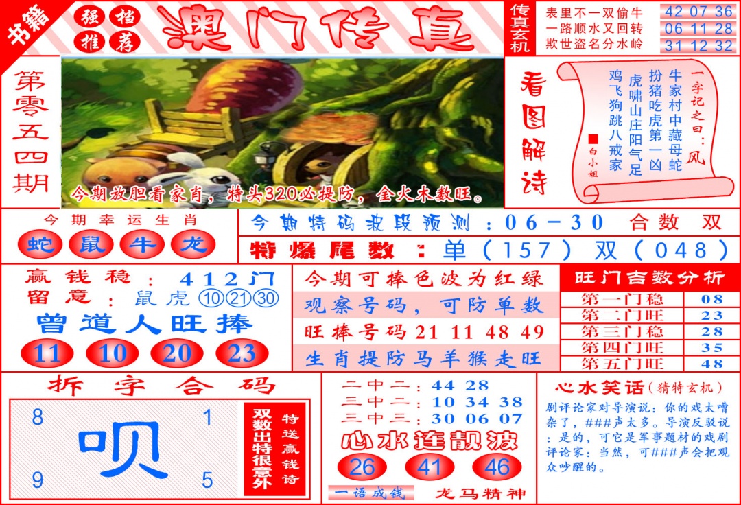054期澳门传真玄机[图]