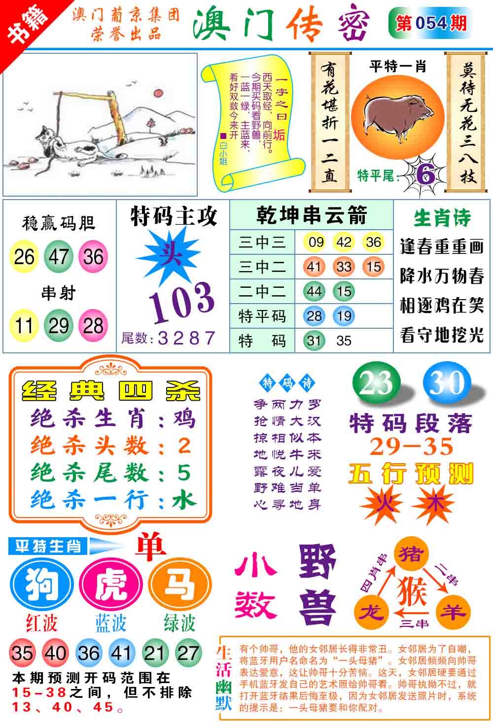 054期澳门传密心水[图]