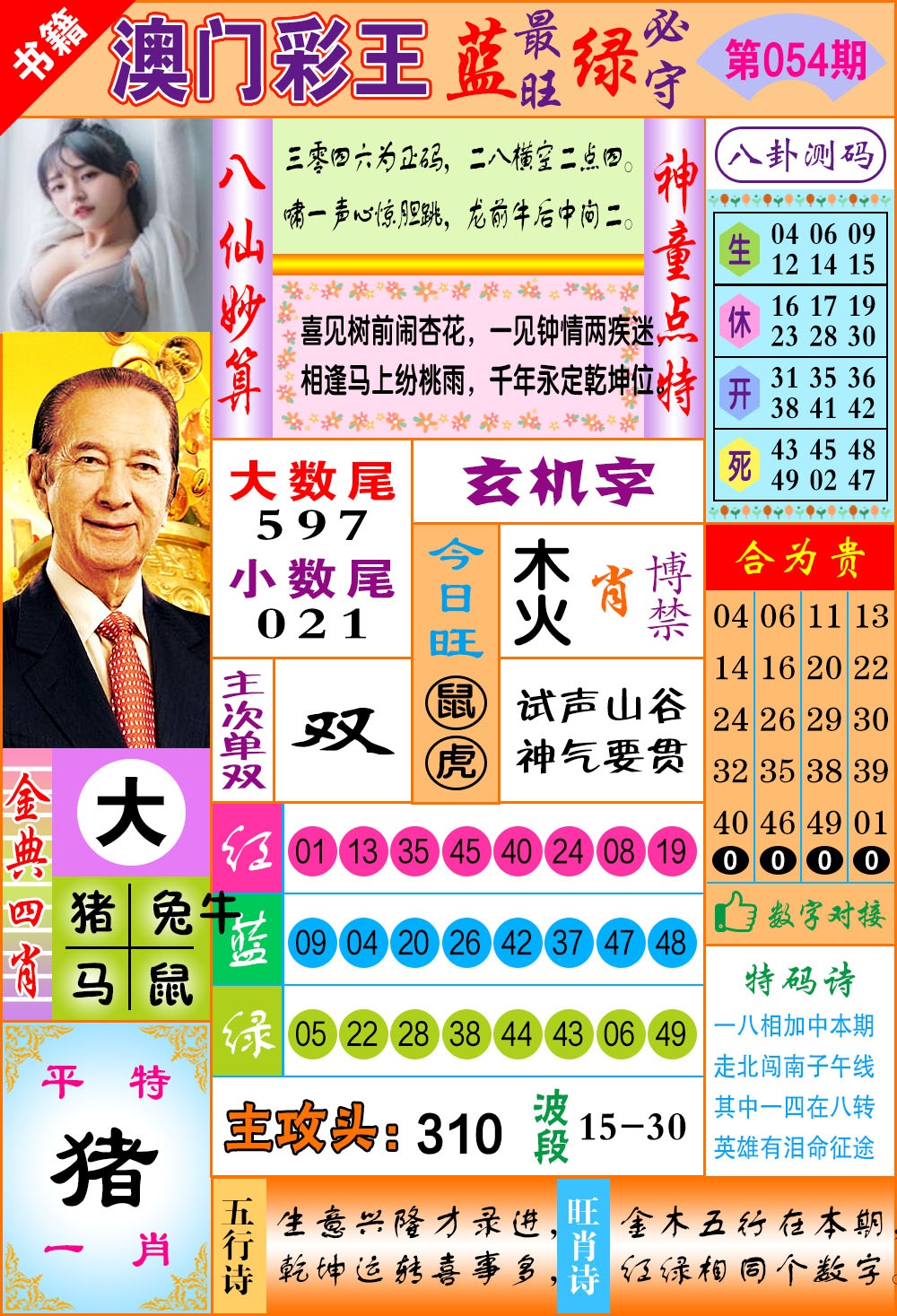 054期澳门彩王玄机[图]
