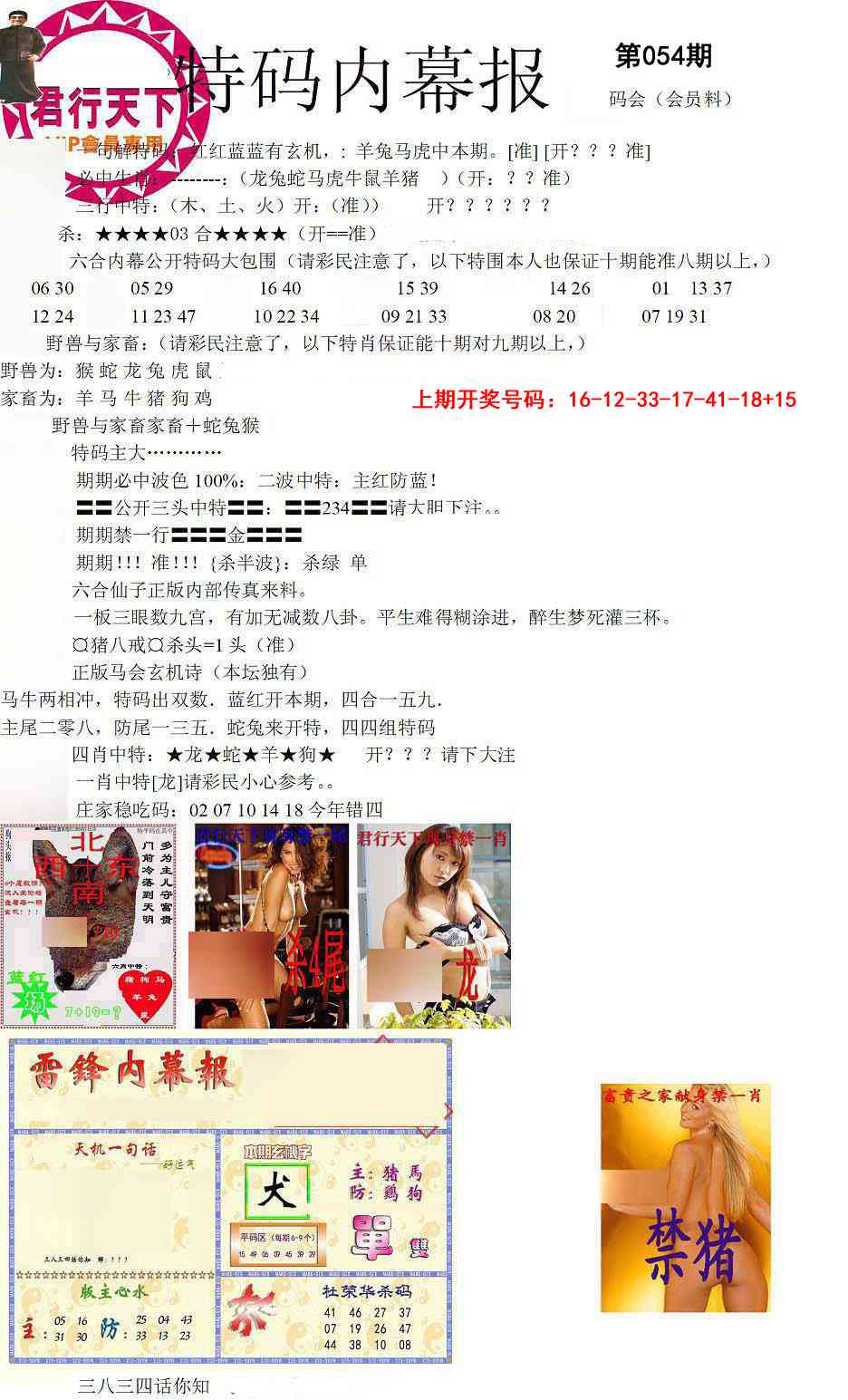 054期特码内幕报[图]