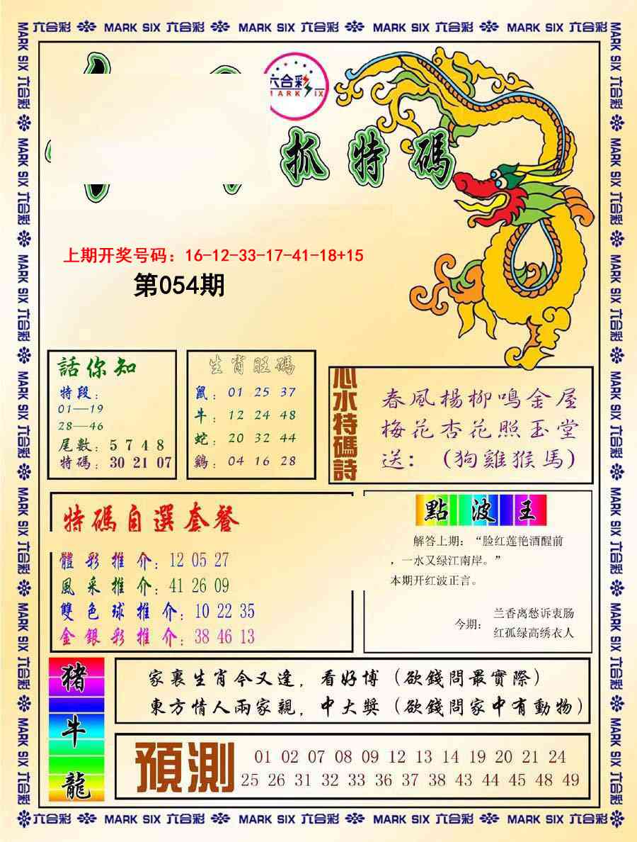054期今日抓特码-A[图]
