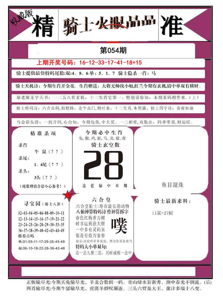 054期骑士火眼晶晶B[图]