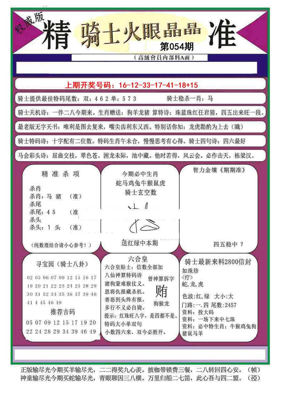 054期骑士火眼晶晶（正）[图]