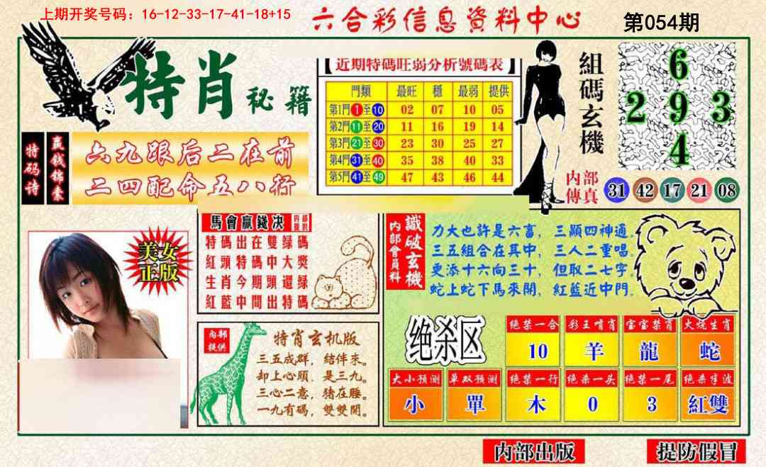 054期特肖秘籍[图]