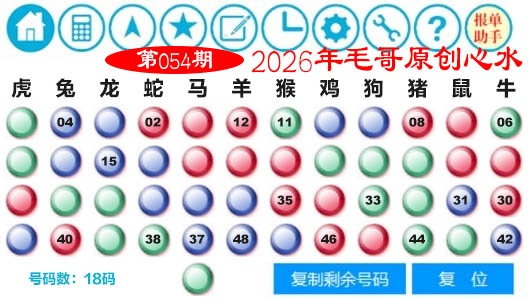 054期毛哥心水[图]