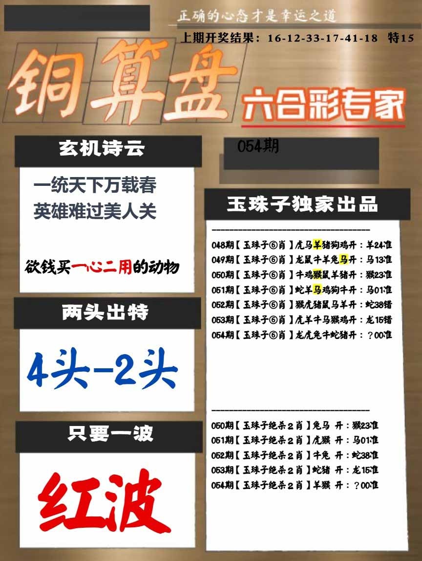 054期白小姐心水[图]